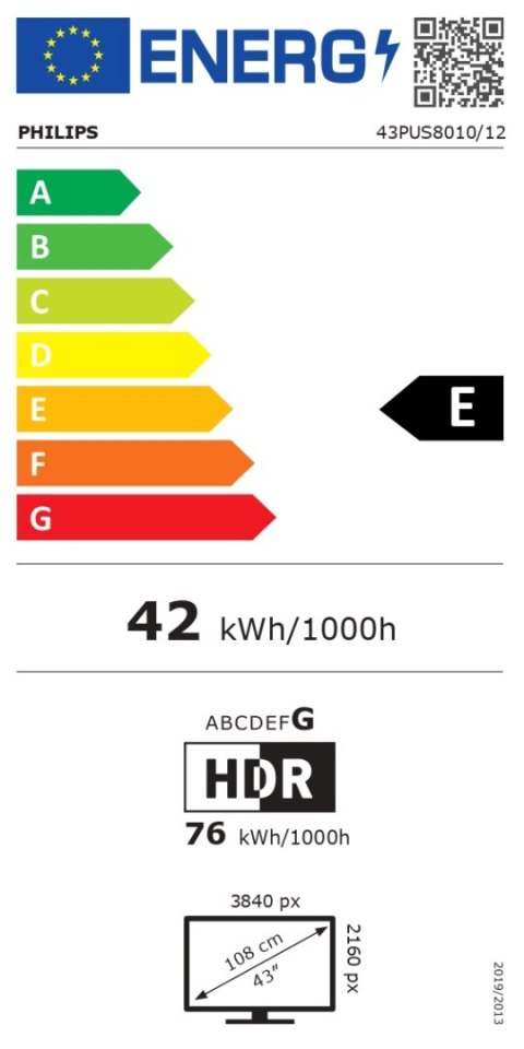 Philips 43PUS8010/12 | 43 | Smart TV | TITAN OS | UHD | Czarny