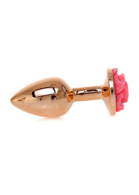 Korek analny różowa róża zatyczka ze stali 7cm Korek analny różowa róża zatyczka ze stali 7cm