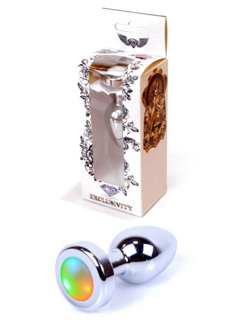 Korek analn stalowy błyszczący disco led sex 7cm Korek analn stalowy błyszczący disco led sex 7cm
