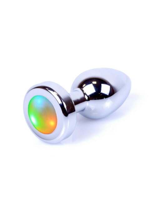 Korek analn stalowy błyszczący disco led sex 7cm Korek analn stalowy błyszczący disco led sex 7cm