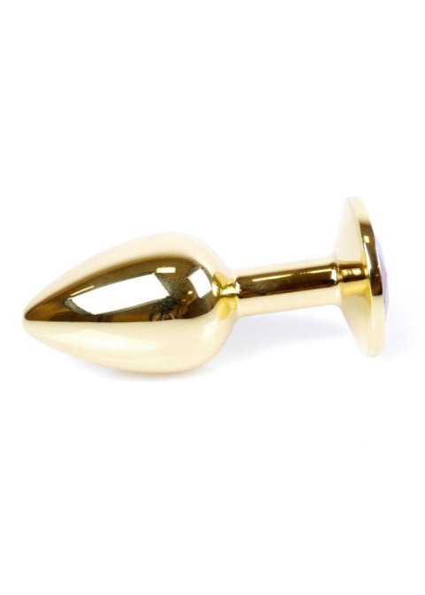 Stalowy korek analny plug złoty sex kryształ 7cm Stalowy korek analny plug złoty sex kryształ 7cm