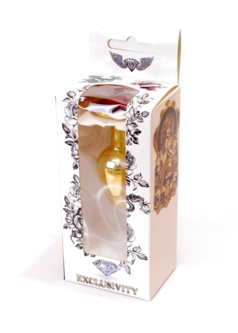 Stalowy korek analny plug złoty sex kryształ 7cm Stalowy korek analny plug złoty sex kryształ 7cm
