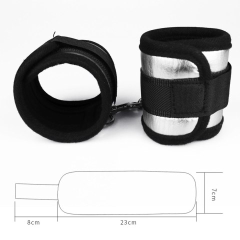 Luksusowe kajdanki do bondage mocne kolor czarny Luksusowe kajdanki do bondage mocne kolor czarny