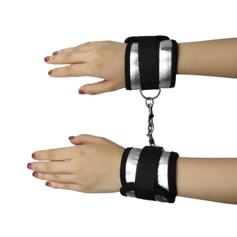 Luksusowe kajdanki do bondage mocne kolor czarny Luksusowe kajdanki do bondage mocne kolor czarny