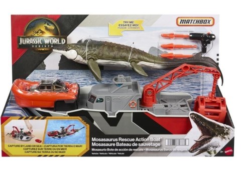 Matchbox Jurassic World Mozazaur i łódź ratunkowa Matchbox Jurassic World Mozazaur i łódź ratunkowa