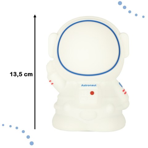 Lampka nocna dla dzieci silikonowa 8 LED USB biała astronauta Lampka nocna dla dzieci silikonowa 8 LED USB biała astronauta