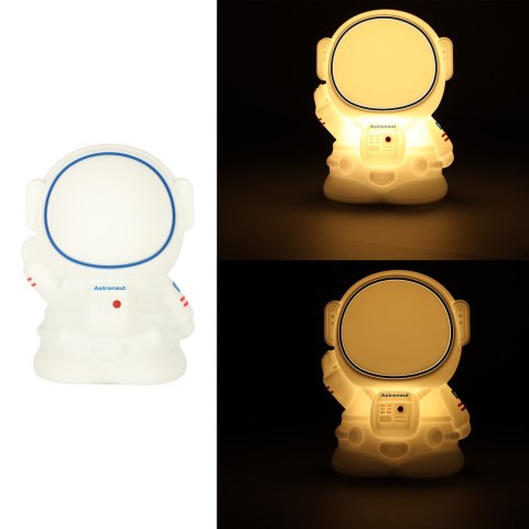 Lampka nocna dla dzieci silikonowa 8 LED USB biała astronauta Lampka nocna dla dzieci silikonowa 8 LED USB biała astronauta