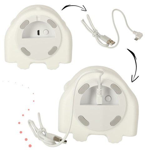 Lampka nocna dla dzieci silikonowa 8 LED USB biała piesek Lampka nocna dla dzieci silikonowa 8 LED USB biała piesek
