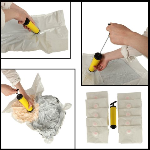 Worki próżniowe na ubrania 50x70cm zestaw 10 sztuk + pompka Worki próżniowe na ubrania 50x70cm zestaw 10 sztuk + pompka